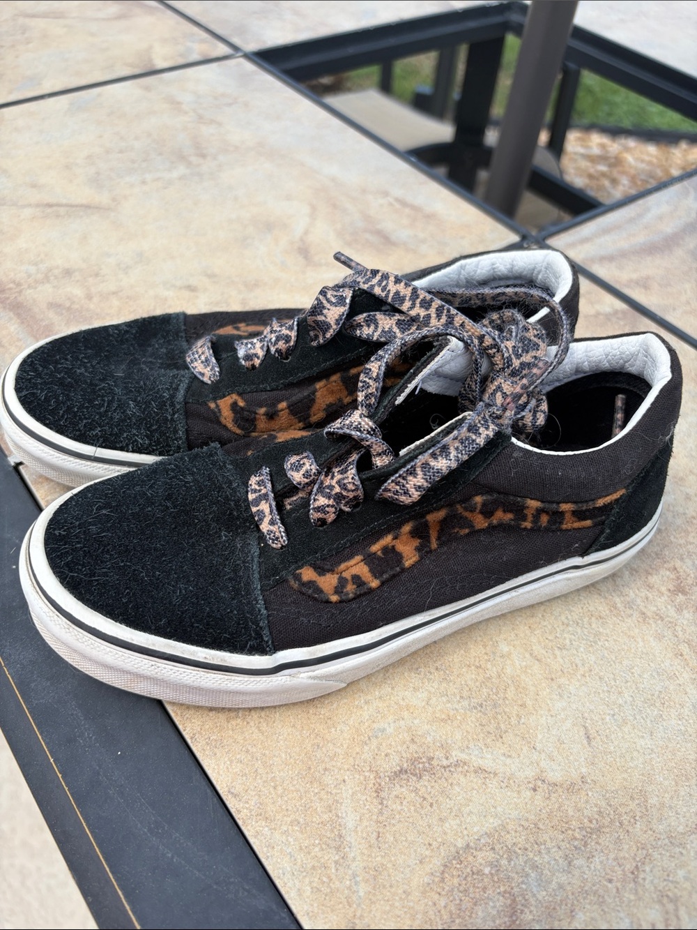 Vans Old School Streetwear Skaterstyle Leopard Suede Sneakers 2.0Y